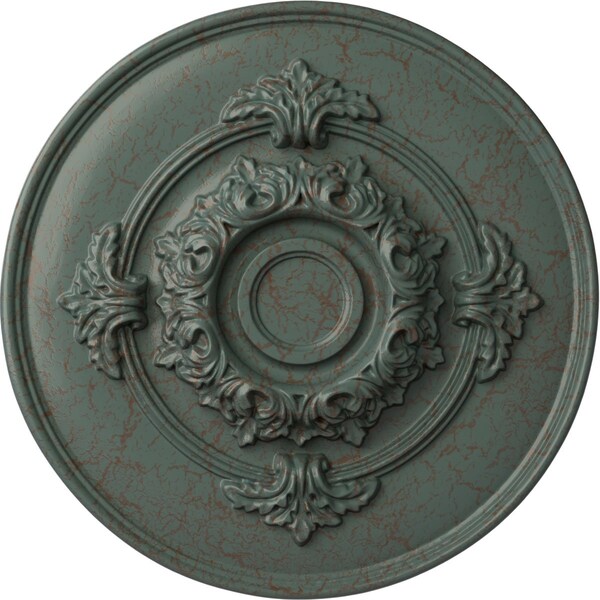 Ekena Millwork Monique Ceiling Medallion (Fits Canopies up to 3 3/4"), 13 3/4"OD x 1"P, Cloud Burst Crackle CM13MOCBC - main